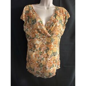 New Large Jh Collections Floral Top #1457*8